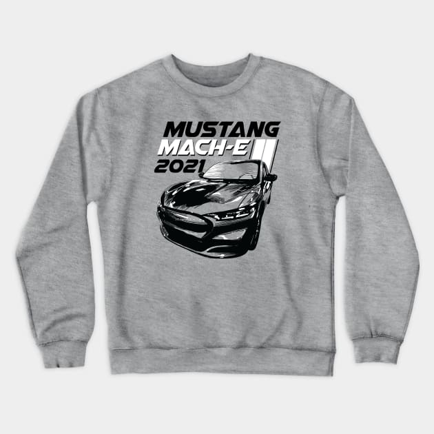 Racing Stripes Ford Mustang Mach-E Crewneck Sweatshirt by zealology